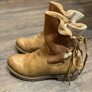 Patrizia by Spring Step Mid Boots Women 41/10 Brown/Tan Dawna Faux Leather Suede